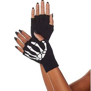Skeleton Fingerless Gloves new